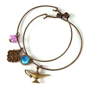 Disney ALADDIN THE MUSICAL Bangle Bracelet official Broadway Charm Genie Lamp